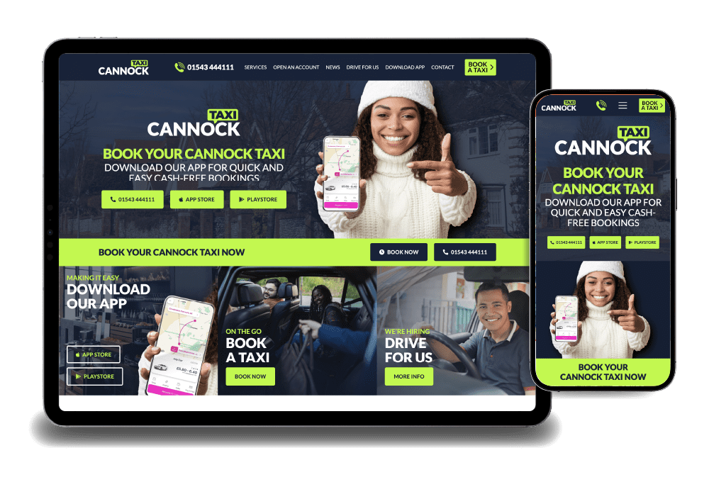 Cannock Taxi - Taxi website design