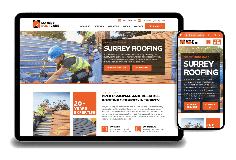 Surrey Roof care - Roofing company website