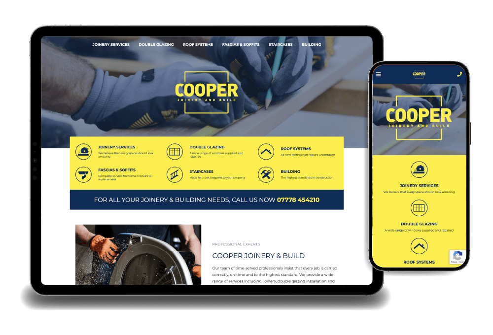 Cooper Joinery Build - Joiner website design