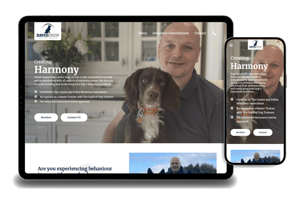 David Drew - dog trainer website design