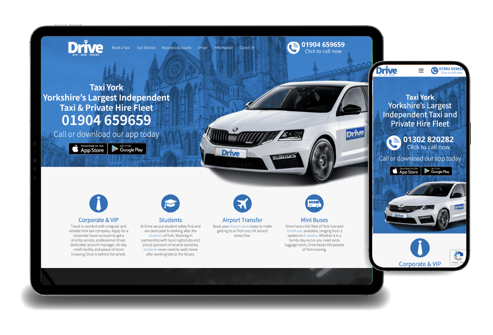 Drive taxis - taxi website design