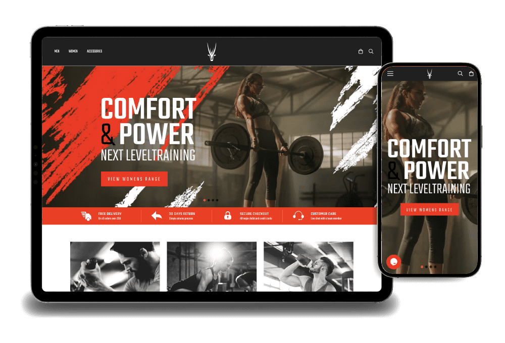 GOAT Training - clothing ecommerce website design