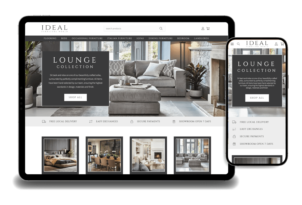 Ideal Furniture world - ecommerce website design