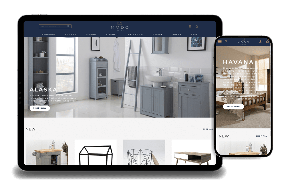Modo Living - furniture ecommerce website design