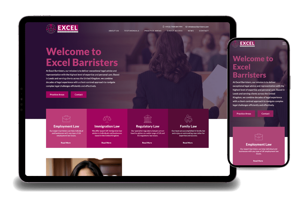 Excel Barristers Website design